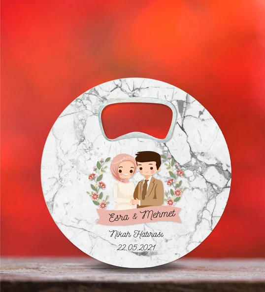 Kişiye Özel Açacak Magnet 8x8cm 30 Adet Söz, Nişan, Kına, Nikah Hatırası ürün görseli 1