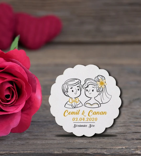 İsme Özel Söz, Kına, Nikah, Nişan, Düğün Hatırası Ahşap Magnet ürün görseli 1