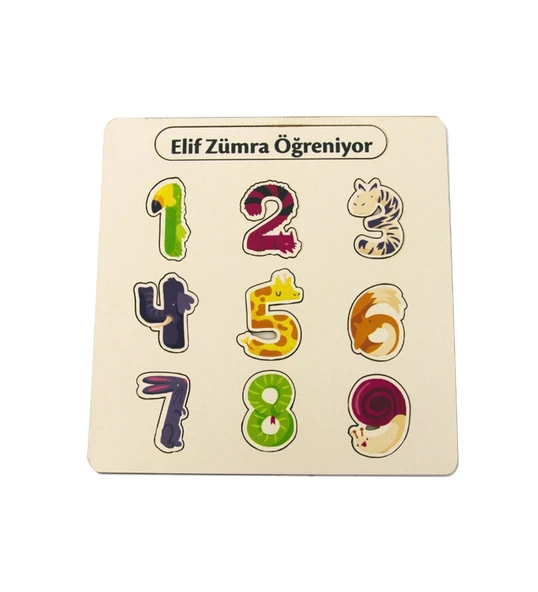 Kişiye Özel Eğitici Ahşap Çocuk Puzzle Rakamlı ürün görseli 1