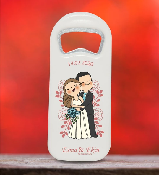 Kişiye Özel Uzun Açacak Magnet 4.5x11cm 30 Adet Söz, Nişan, Kına, Nikah Hatırası ürün görseli 1