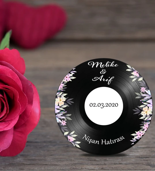 İsme Özel Ahşap Plak Magnet Söz Nişan Hatırası ürün görseli 1
