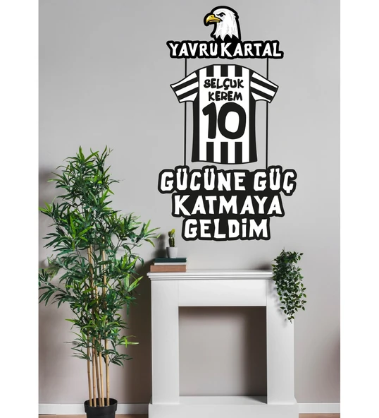Kara Kartal Beşiktaş Temalı İsme Özel Bebek Odası Bebek Kapı Süsü ürün görseli 1