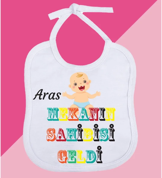 Meşgalem Kişiselleştirilebilir Özel Tasarım Bebek Önlüğü ürün görseli 1