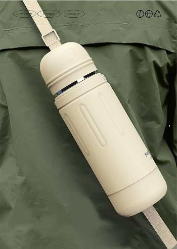 Shotay Durable Çelik Termos Matara 1500Ml Krem ürün görseli 1