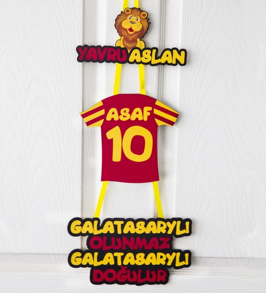 Yavru Aslan Temalı İsme Özel Bebek Odası Bebek Kapı Süsü ürün görseli 1
