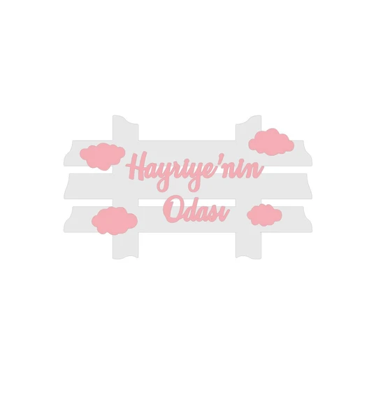 Ahşap Kız Bebek Kapı Süsü Odası ürün görseli 1