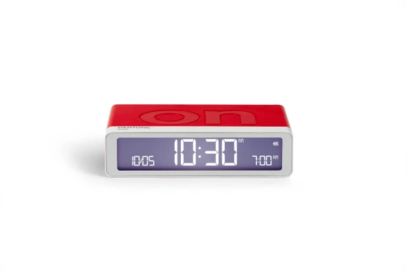 Lexon x Pantone Flip Klasik Şarj Edilebilir Alarm Saat Kırmızı ürün görseli 1