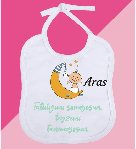 Meşgalem Kişiselleştirilebilir Özel Tasarım Bebek Önlüğü ürün görseli 1
