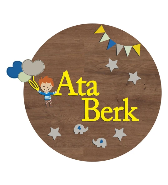 Balon Figürlü Bebek Ahşap Kapı Süsü ürün görseli 1