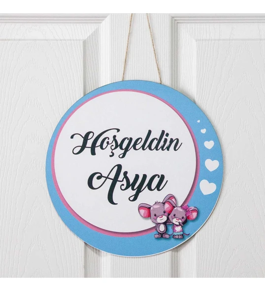 Meşgalem Minik Fare Temalı Kişiye Özel Kapı Süsü ürün görseli 1