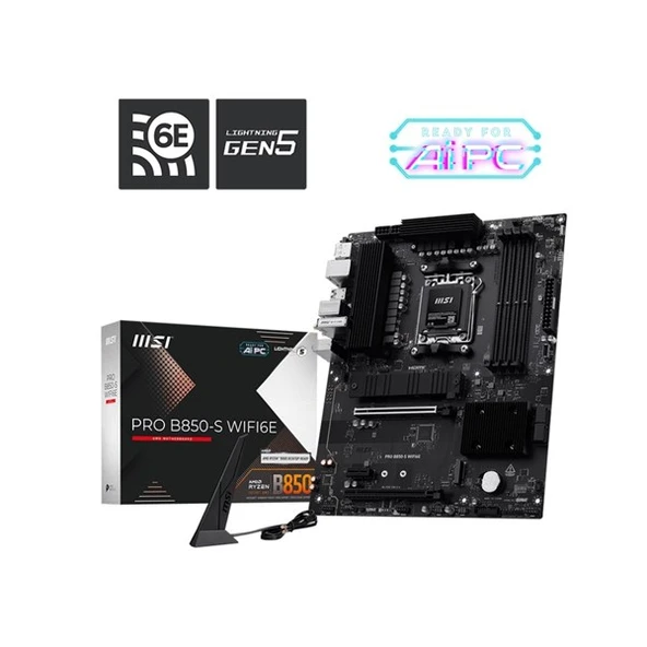 MSI PRO B850-S WIFI6E DDR5 HDMI-DP PCIE 5.0 AM5 ATX ürün görseli 1