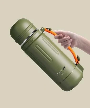 Shotay Durable Çelik Termos Matara 1500Ml Yeşil ürün görseli 1