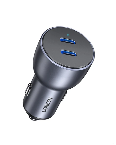 UGREEN 50W PD Hızlı Araç İçi Şarj Cihazı Çakmaklık Adaptörü 2xUSB-C, Uzay Grisi, 70594 ürün görseli 1