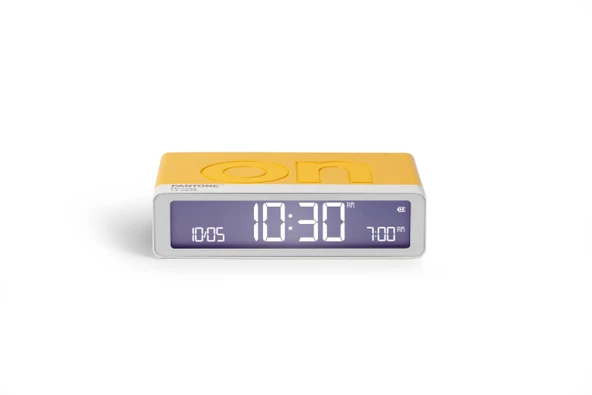 Lexon x Pantone Flip Klasik Şarj Edilebilir Alarm Saat Sarı ürün görseli 1