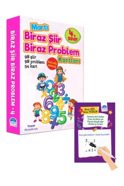 Martı 4.Sınıf Biraz Şiir Biraz Problem Kartları Yaz Sil Kalemli Kutulu ürün görseli 1