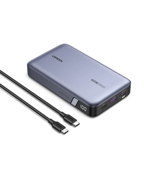 UGREEN 20.000 mAh 100W PD Hızlı Şarj Powerbank 2xUSB-C, 1xUSB-A, 25188 ürün görseli 1