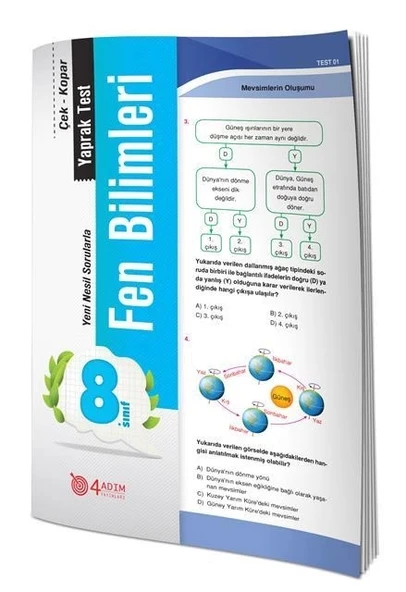 8. Sınıf Fen Bilimleri Yaprak Test 4 Adım ürün görseli 1