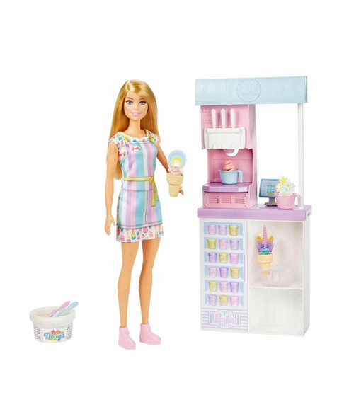 Barbie Dondurma Dükkanı Oyun Seti HCN46 ürün görseli 1