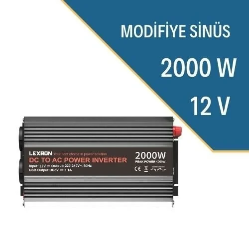 LEXRON 2000W-12V MODİFİYE SİNÜS İNVERTER ürün görseli 1