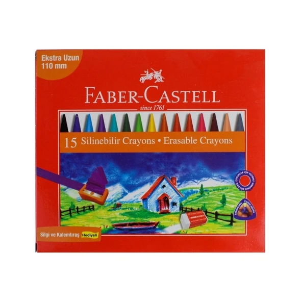 Faber Silinebilir Mum Boya 15 Renk 5281122715 ürün görseli 1
