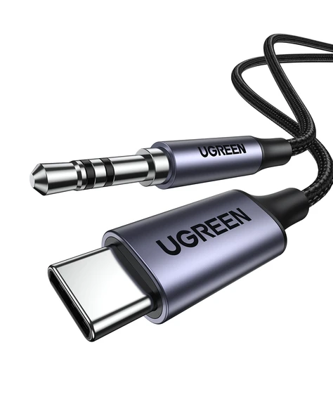 UGREEN USB-C Jack Aux Ses Kablosu 3.5 mm, Gümüş, 30633 ürün görseli 1