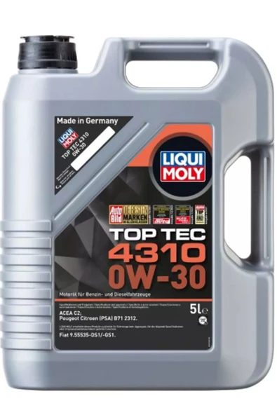 Liqui Moly Top Tec 4310 0W-30 Motor Yağı (5 Litre) Yeni Üretim Tarihli ürün görseli 1
