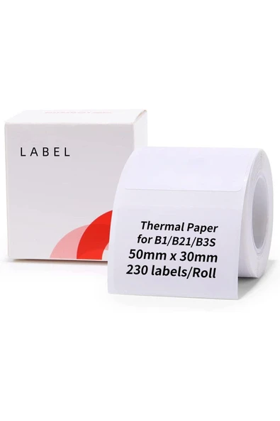 Niimbot T50x30mm 230 adet Beyaz Etiket (B1,B21S,B3S) ürün görseli 1