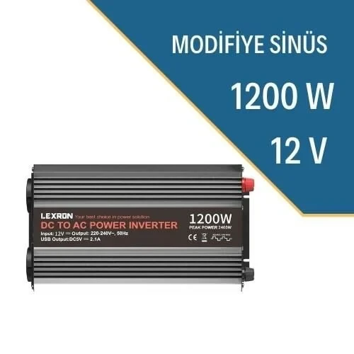 LEXRON 1200W-12V MODİFİYE SİNÜS İNVERTER ürün görseli 1
