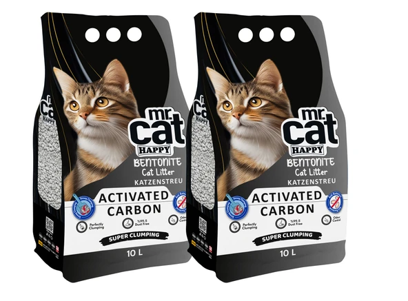 Mr. Cat Happy Aktif Karbonlu Kedi Kumu 10 L X 2 ürün görseli 1