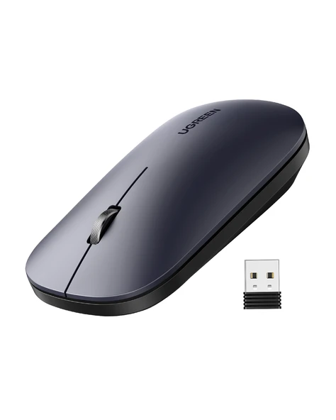 UGREEN 2.4Ghz Sessiz Tuşlu Kablosuz Optik Mouse, Siyah, 90372 ürün görseli 1