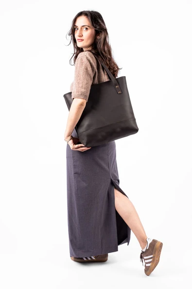 saraci leather craft Kadın Büyük Çanta, Tote Bag , Hakiki Deri Çanta ürün görseli 1