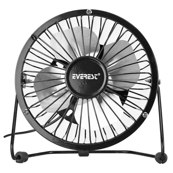 EVEREST  EFN-482 MASAÜSTÜ SIYAH METAL USB FAN ürün görseli 1