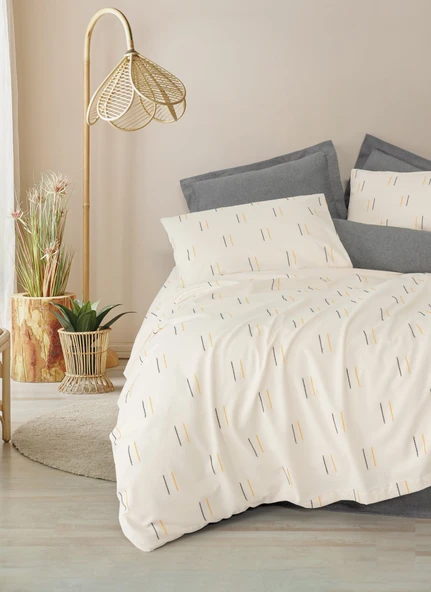 Cotton Box Loopra Çift Kişilik Nevresim Takımı Lura Gri ürün görseli 1