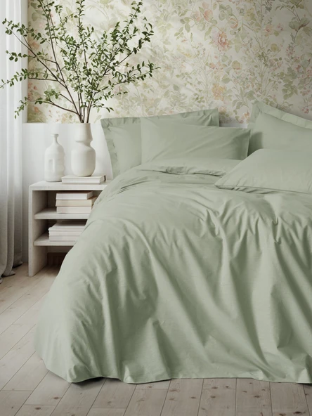 Cotton Box Plain Tek Kişilik Nevresim Takımı Plain Adaçayı ürün görseli 1