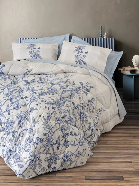 Cotton Box Tek Kişilik Uyku Seti Linora Mavi ürün görseli 1