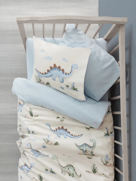 Cotton Box Bebek Nevresim Takımı Dinoro Mavi ürün görseli 1