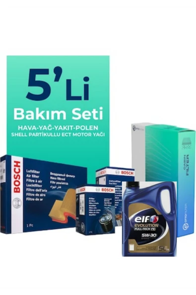 Bosch KOPYA - ELF 5W-30 5 LT -BOSCH Renault Megane 1.5 Dci Filtre Bakım Seti (2017-2022) ürün görseli 1