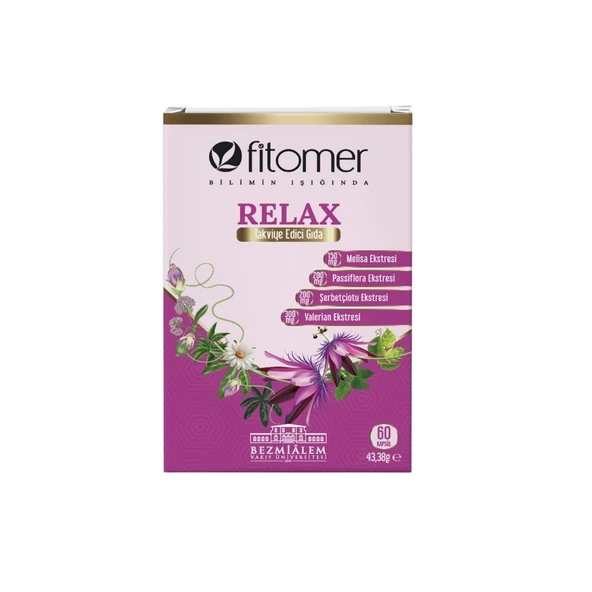 Fitomer Relax Valerian Passiflora Melisa Ekstreleri İçeren Kapsül ürün görseli 1
