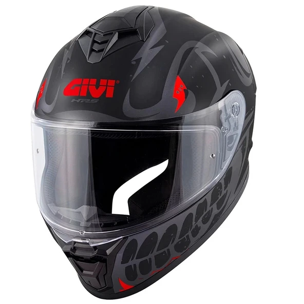 GIVI 50.X BONES MAT SİYAH-KIRMIZI KASK ürün görseli 1