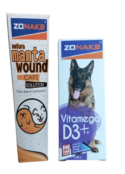 Köpekler İçin Vitamin D3 100 ml Ve Natura Manta Wound Care Solüsyon 200 CC (Yara BAkım Solüsyonu ) ürün görseli 1