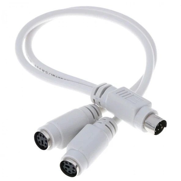 Ps2 çoğaltıcı Y splitter kablo mini din ps2 6 pin splitter kablo ürün görseli 1