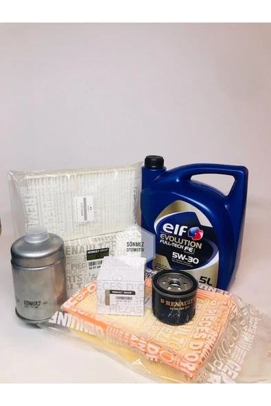 OEM ELF FULTECH 5W30 5LT +FLUENCE 1.5 DCI FİLTRE BAKIM SETİ ( HAVA YAĞ POLEN MAZOT FİLTRESİ ürün görseli 1