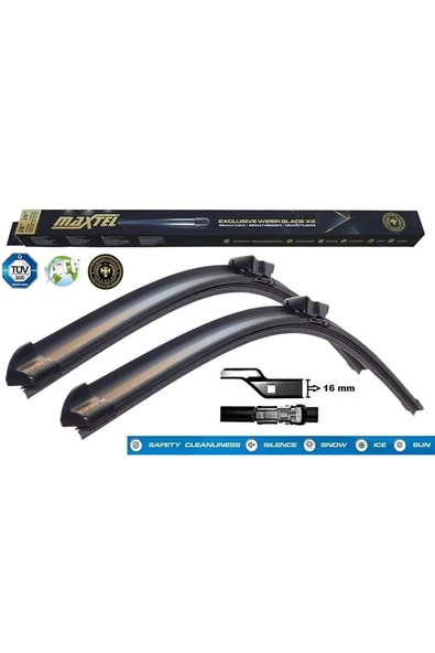 Maxtel Muz Tipi Silecek Süpürgesi Takımı 21''+21'' 530mm+530mm 12106272 ürün görseli 1