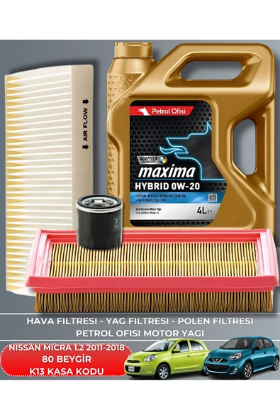 ELF 5W-30  5LT MICRA 1.2 2011-2012-2013-2014-2015-2016-2017-2018 80 BEYGİR FİLTRE - YAĞ BAKIM SETİ ürün görseli 1