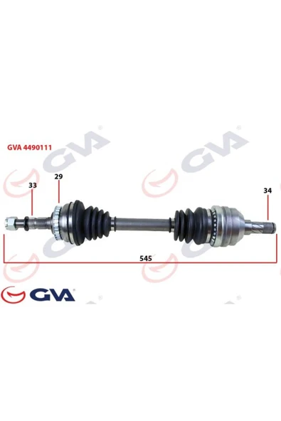 GVA Komple Aks Sol Vectra B 1.6i-1.8i-2.0i 95-03 Abs Li 29 Diş 595mm ürün görseli 1
