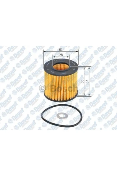 Bosch Yağ Filtresi Aurıs-yarıs-ıq-urban Cruıser 1.33 Vvti 10 Materıa-sırion 1.3-1.5 06 -f026407092 ürün görseli 1