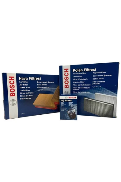 Bosch Toyota Yaris 1.0 Benzinli Bosch Filtre Bakım Seti 2000-2005 Hava+Yağ+Standart Polen ürün görseli 1