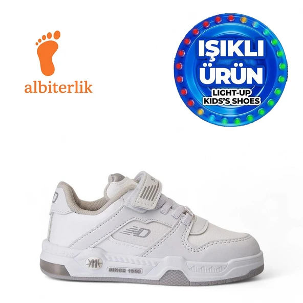 Albishoes Unisex Çocuk Basket Cırtlı 4 Mevsim Kışlık Işıklı Günlük Okul Sneaker Çocuk Spor Ayakkabı ürün görseli 1