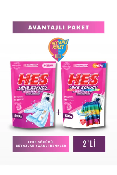 Hes Leke Sökücü Beyazlar/Renkliler 500gr*2 ürün görseli 1