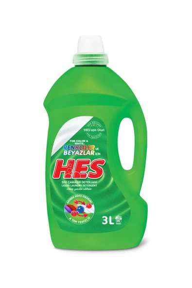 Hes Sıvı Çamaşır Deterjanı Renkliler&Beyazlar 3 Lt ürün görseli 1